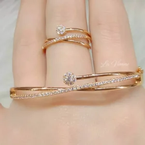 La Vienne - Set Azalia - Titanium Wanita Anti Karat - Perhiasan Perempuan Elegan Mewah
