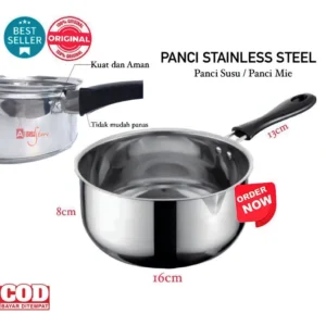 (BISA COD) PROMO Panci Susu Milk Pot / Panci Mie Tanpa Tutup Stainless Steel