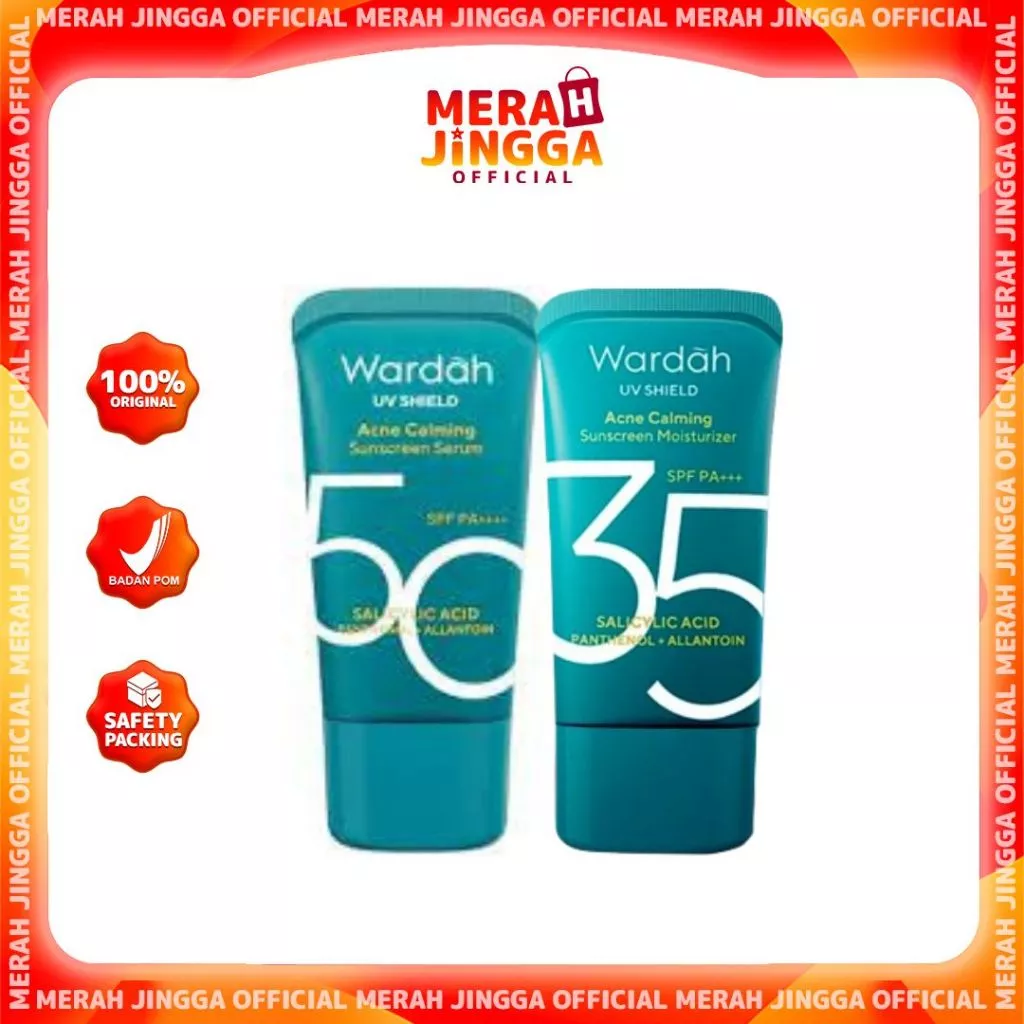 WARDAH UV Shield Acne Calming Sunscreen Spf50 | Spf35 Pa++++ | Merah Jingga Official