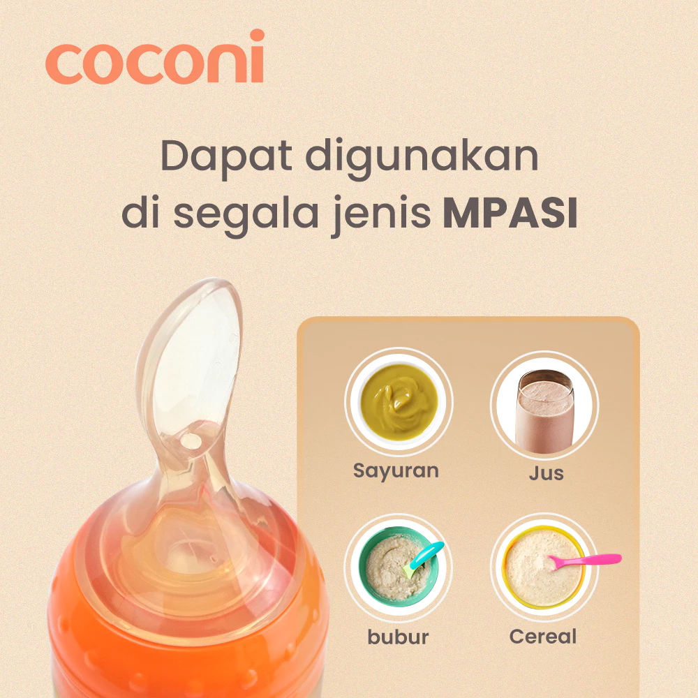 Coconi Silicone Baby Feeder Spoon | Sendok Botol Makan Bayi MPASI FOOD GRADE 120ml - Image 3