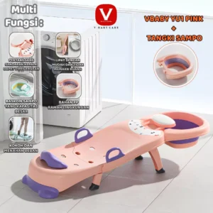 V-BABY CARE Tempat Keramas Anak/Baby Bathtube/Bak Mandi Anak Untuk Keramas/Baby bathtub Bisa di lipat /Bathtub sudah ada tatakan buat kepala anak -YU1