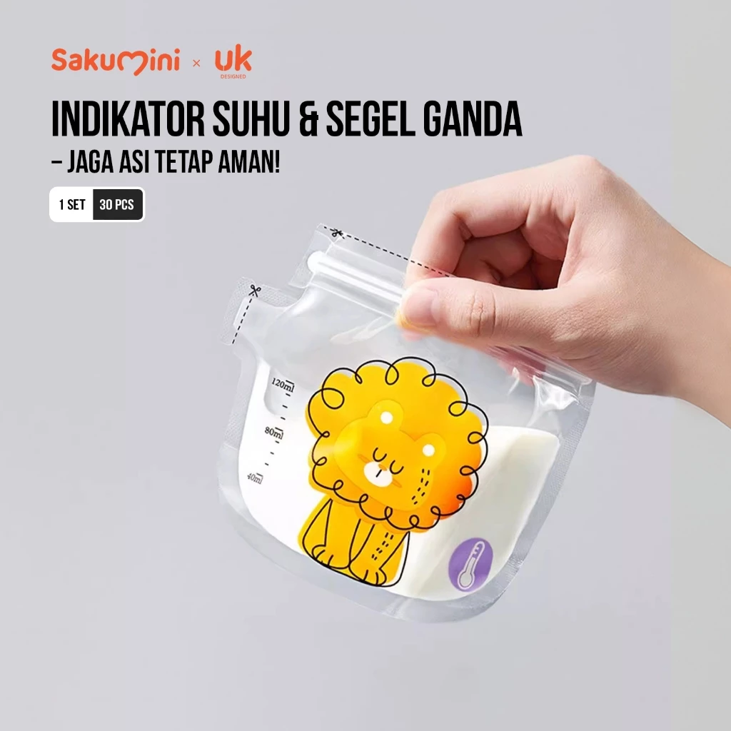 Sakumini Disposable Breastmilk Storage Bag Kantong Asi Susu Bayi Thermal Sensor Suhu