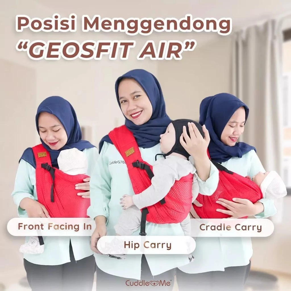 CuddleMe Gendongan Bayi Geos Fit Air Spessa Gendongan Ringsling Instant M-shape GeosFit - Image 3