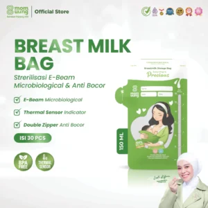Mom Uung Pre-sterilized Kantong Asi 100ml isi 30pcs Double Zipper | Pre-sterilized Breastmilk Bag | Ada Indikator Suhu