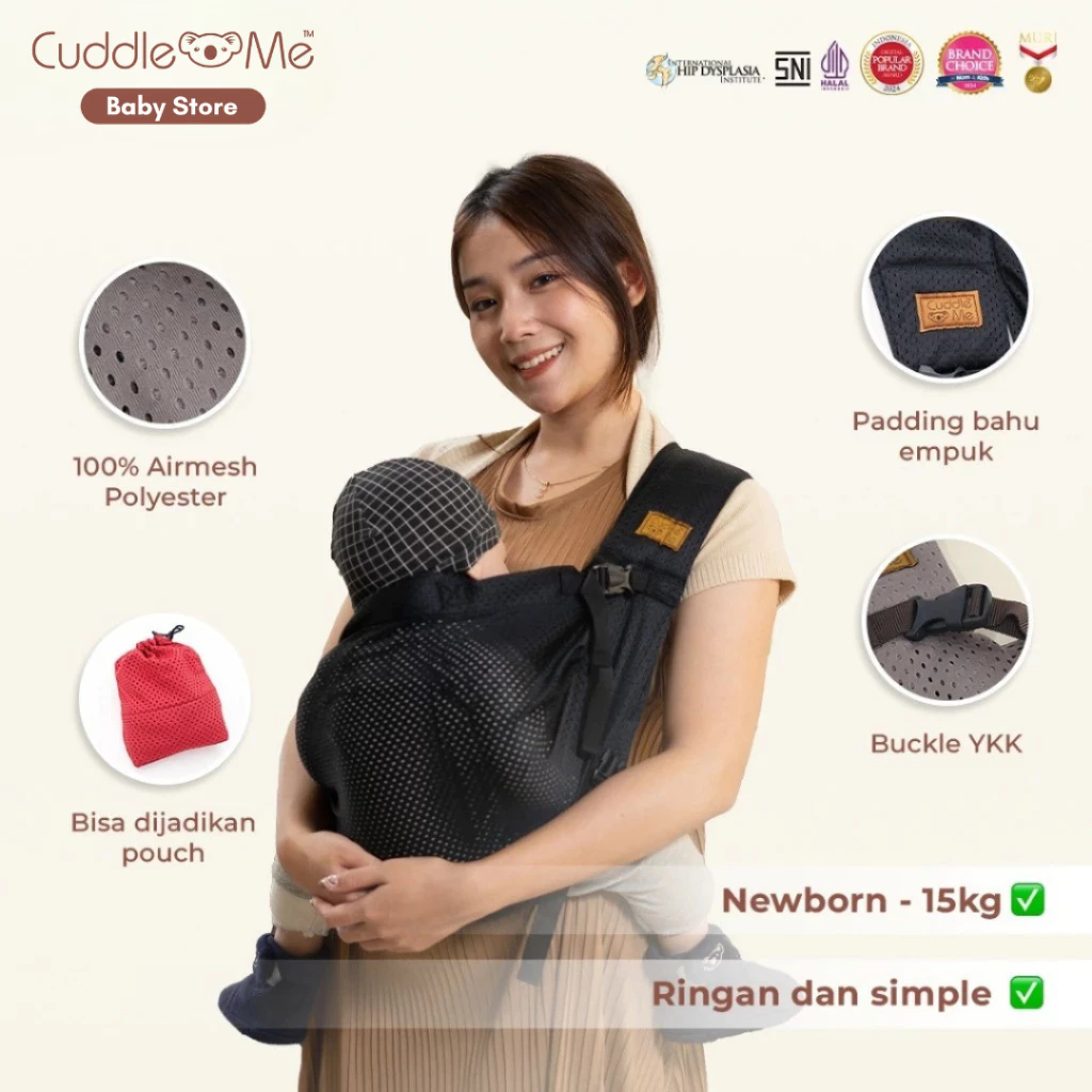 CuddleMe Gendongan Bayi Geos Fit Air Spessa Gendongan Ringsling Instant M-shape GeosFit - Image 4