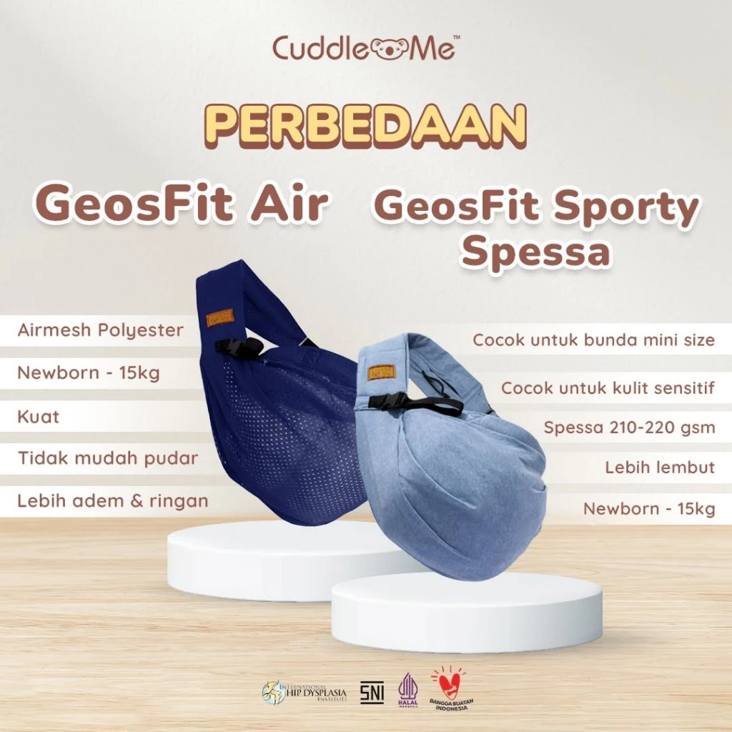 CuddleMe Gendongan Bayi Geos Fit Air Spessa Gendongan Ringsling Instant M-shape GeosFit - Image 5