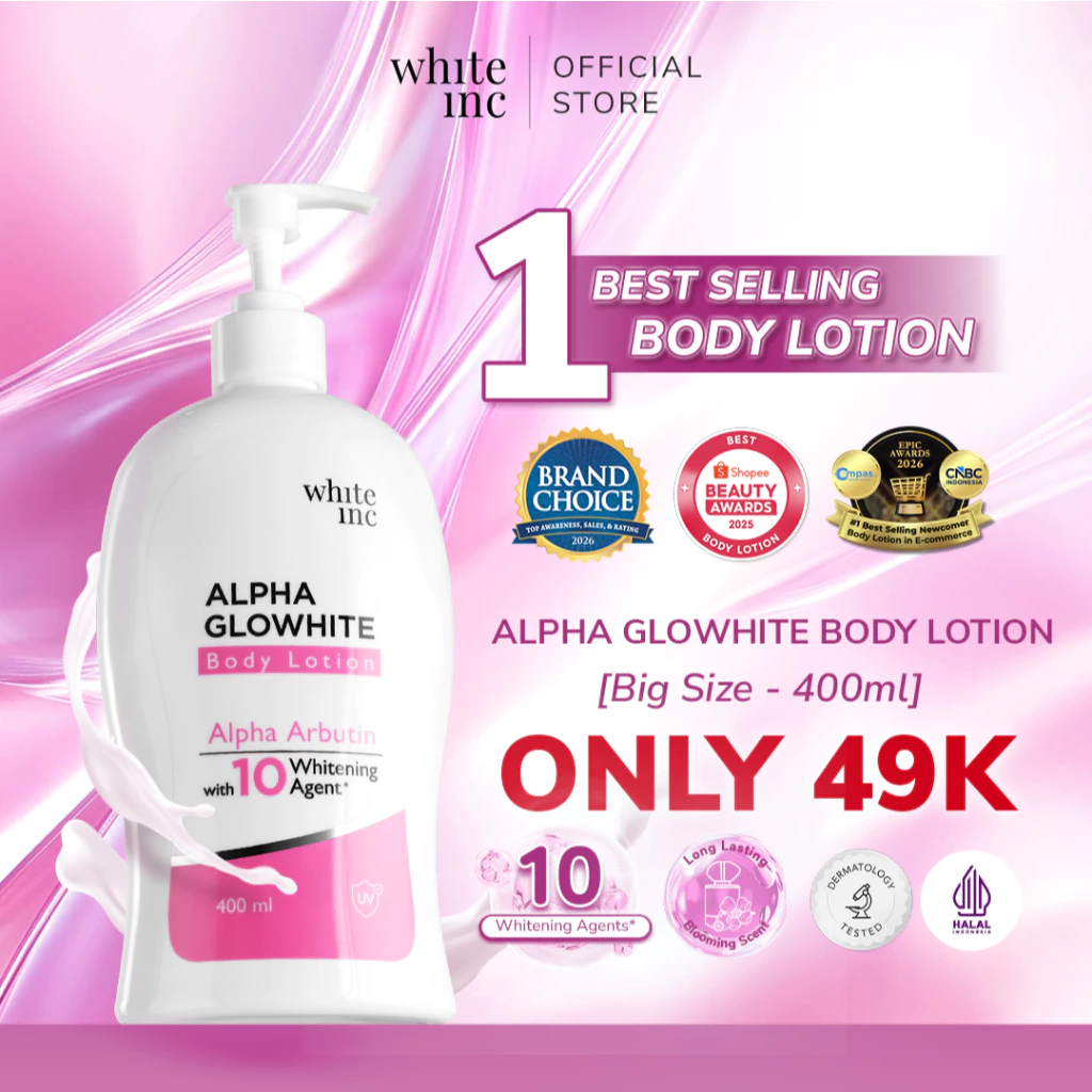 WHITE INC Alpha Glow White Body Lotion Whitening & Moisturizing | Body Cream Body Lotion Menghidrasi Kulit